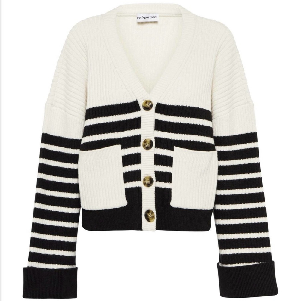 Self Portrait Striped Cardigan